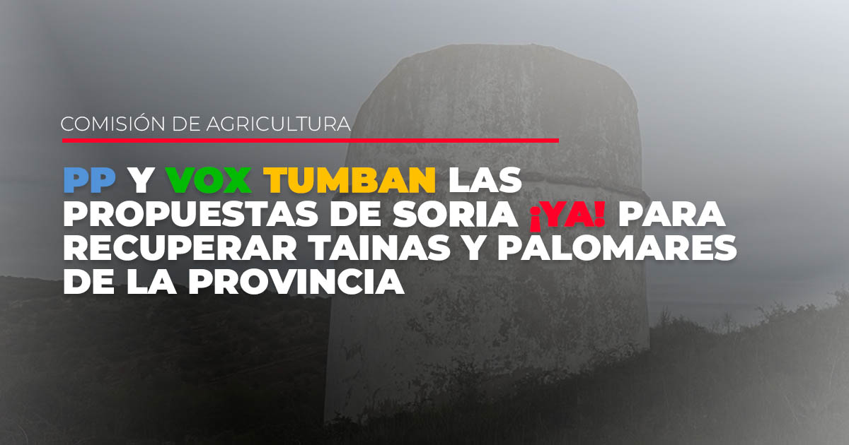 PP VOX tumban las propuestas de Soria Ya para recuperar tainas y palomares